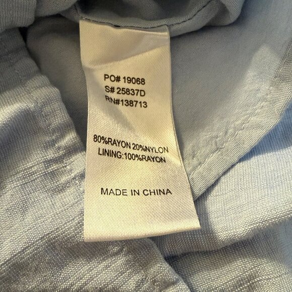 Altar’d State Light Blue Ruffle Layer Midi Summer Dress with Pockets Small - Picture 11 of 11